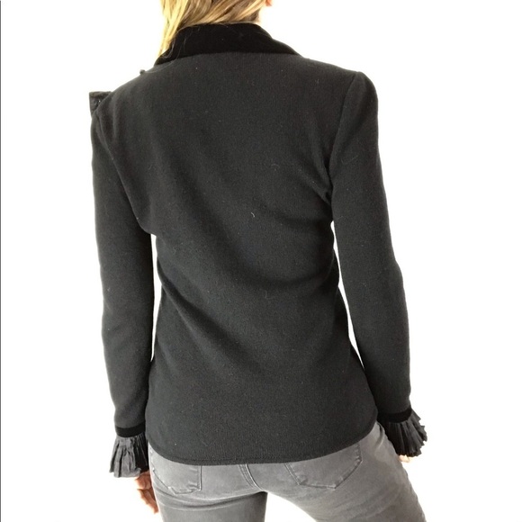 VALENTINO Vintage 80’s Cashmere Ruffle Bow Sweater - Picture 5 of 16